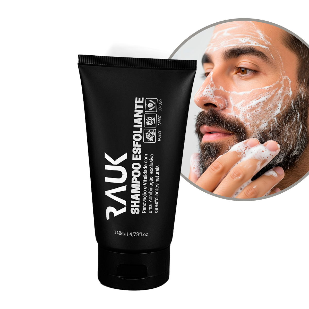 Shampoo para Barba Esfoliante Rauk - 140ml