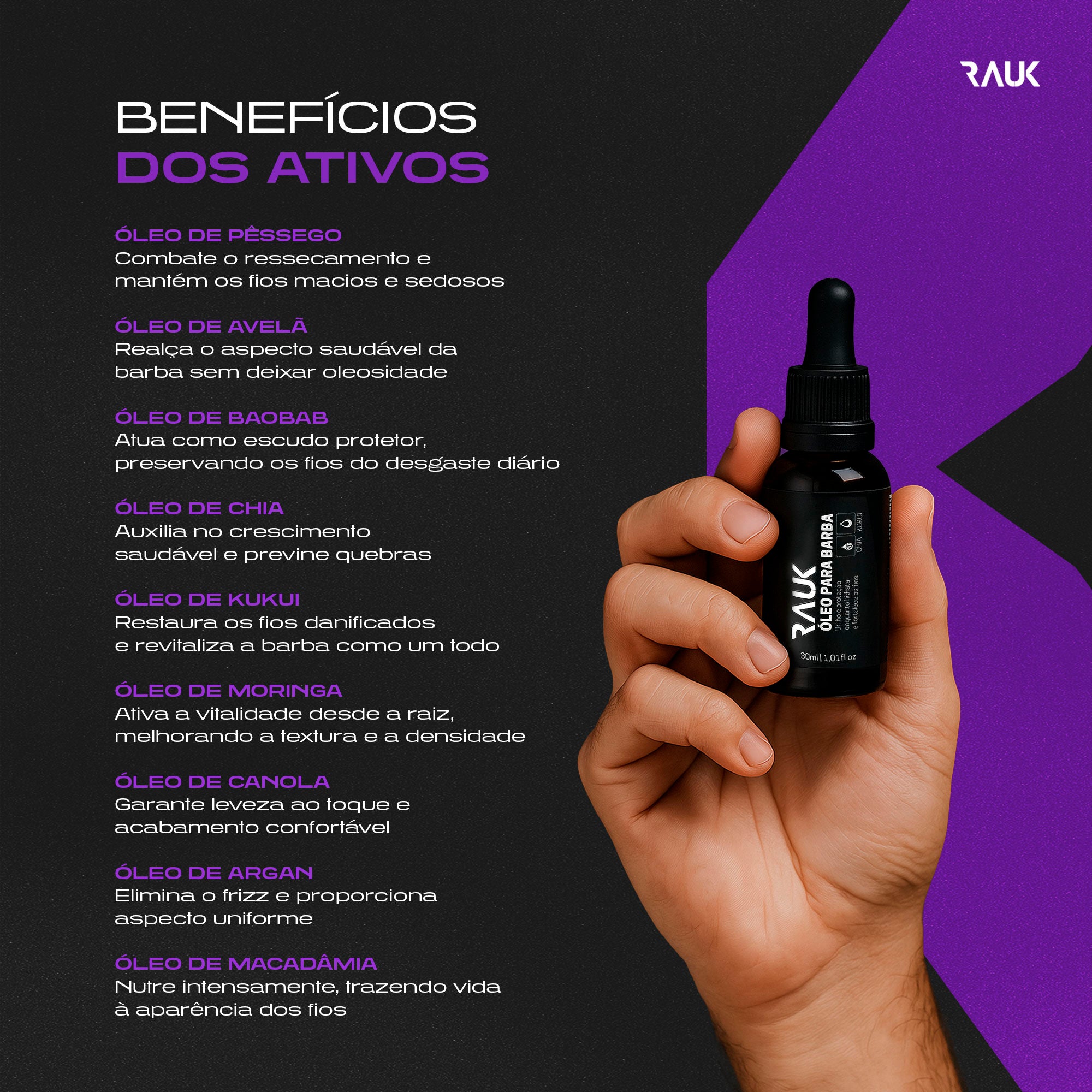 Óleo para Barba Rauk - 30ml