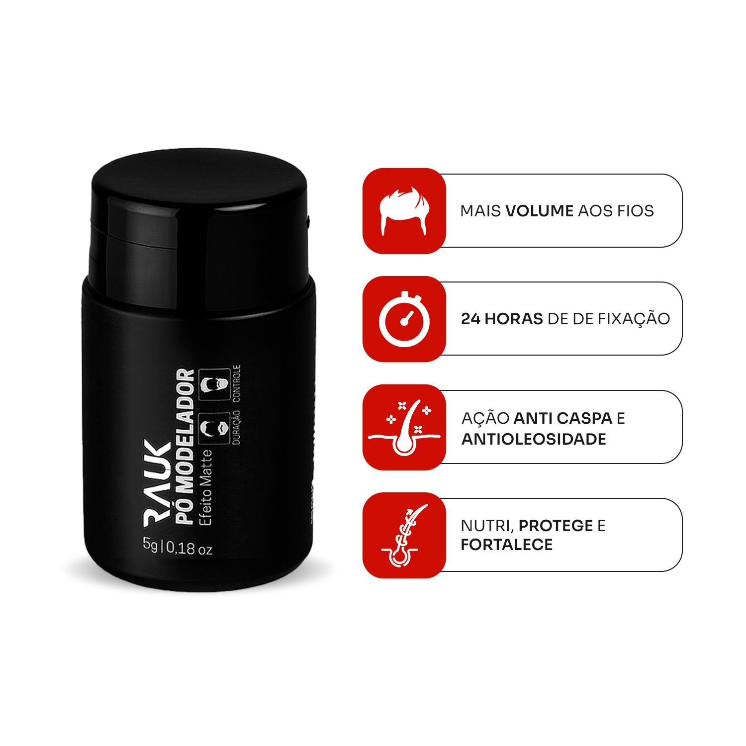 Pó Modelador para Cabelos Rauk - 5g
