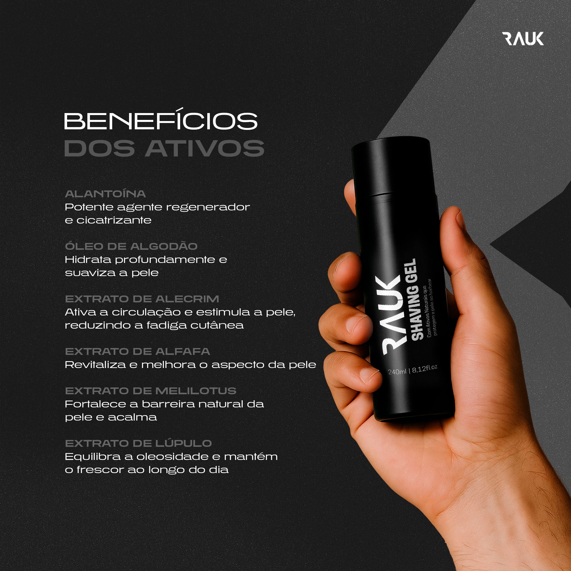 Gel para Barbear Shaving Gel Rauk - 240ml