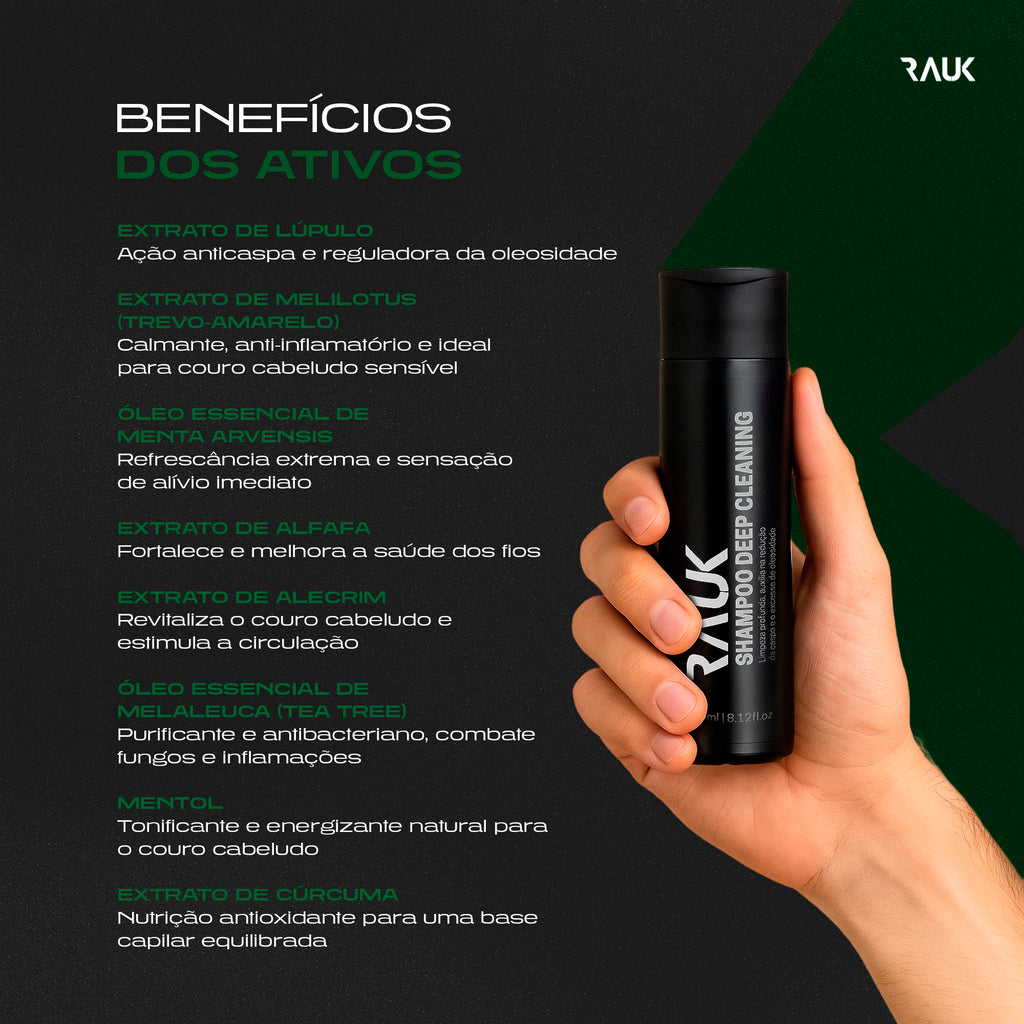 Shampoo Limpeza Profunda Deep Cleaning Rauk - 240ml