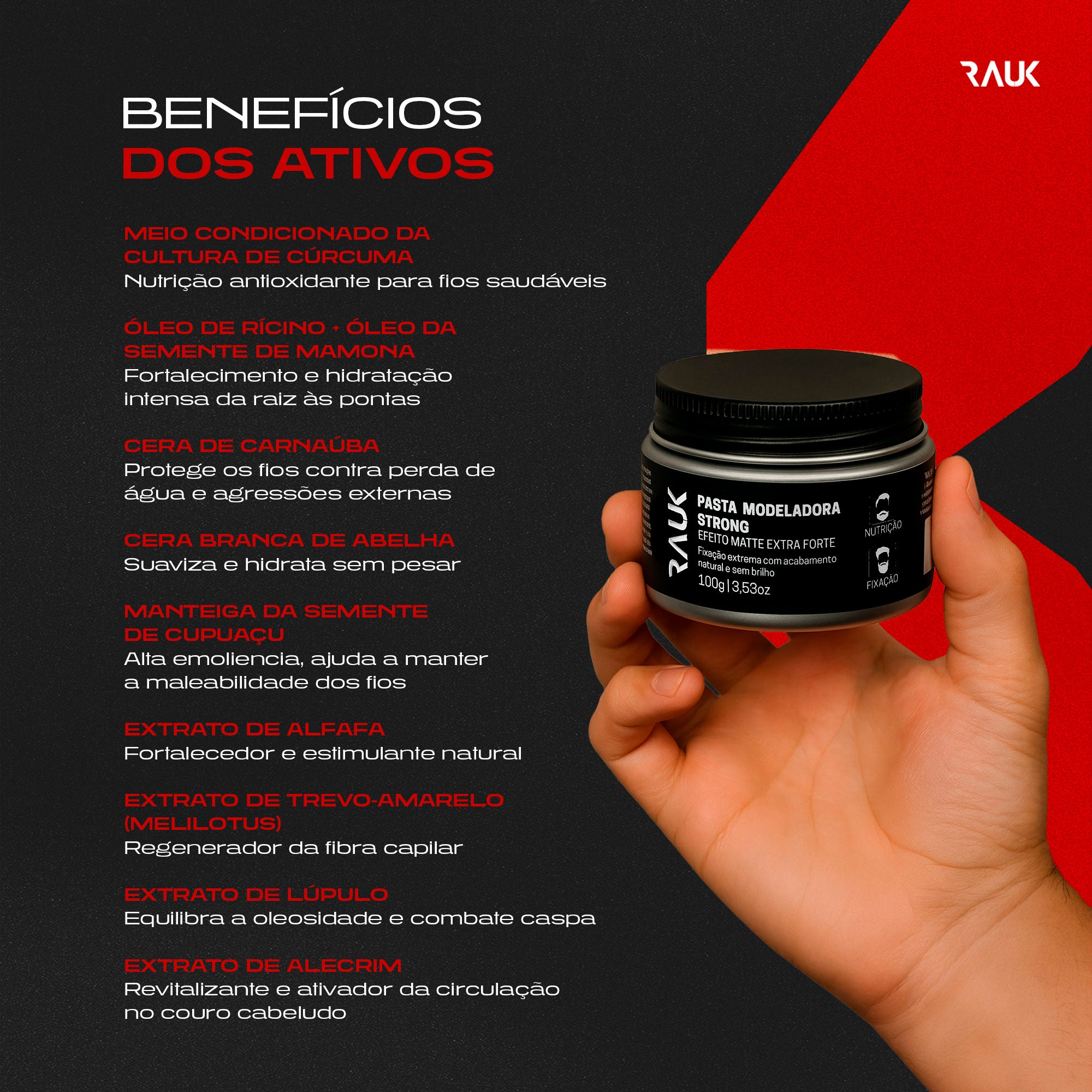 Pasta Modeladora Strong Rauk - 100g