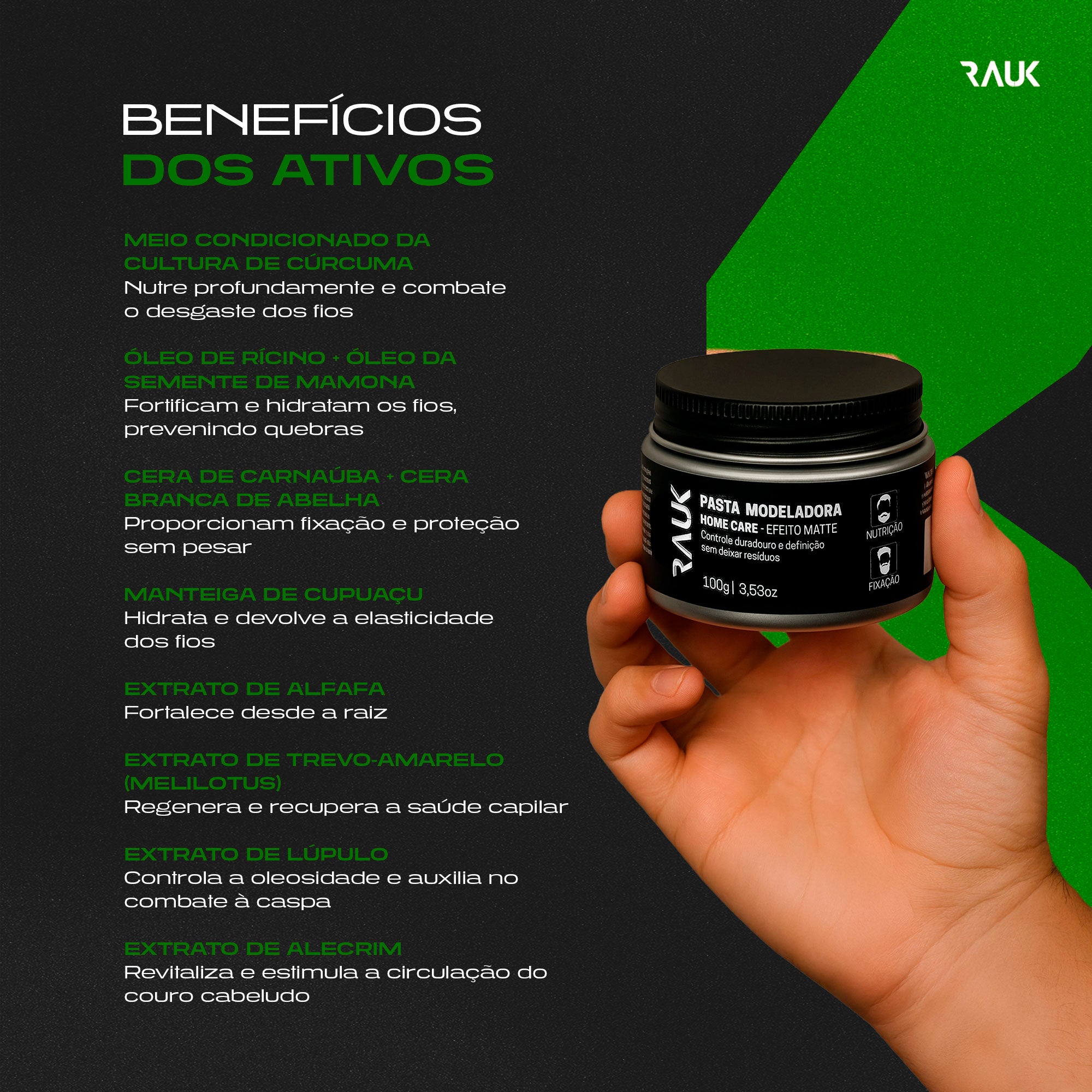 Pasta Modeladora Efeito Matte Home Care Rauk - 100g