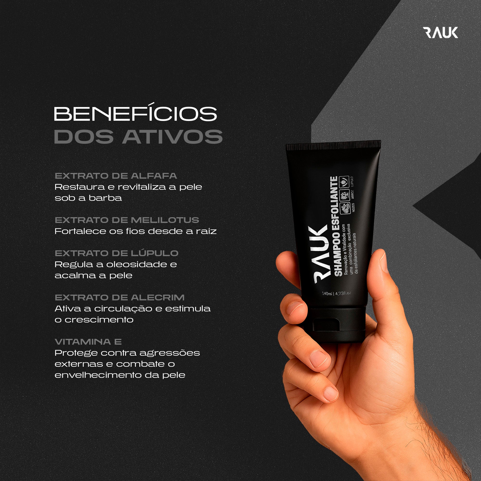 Shampoo para Barba Esfoliante Rauk - 140ml